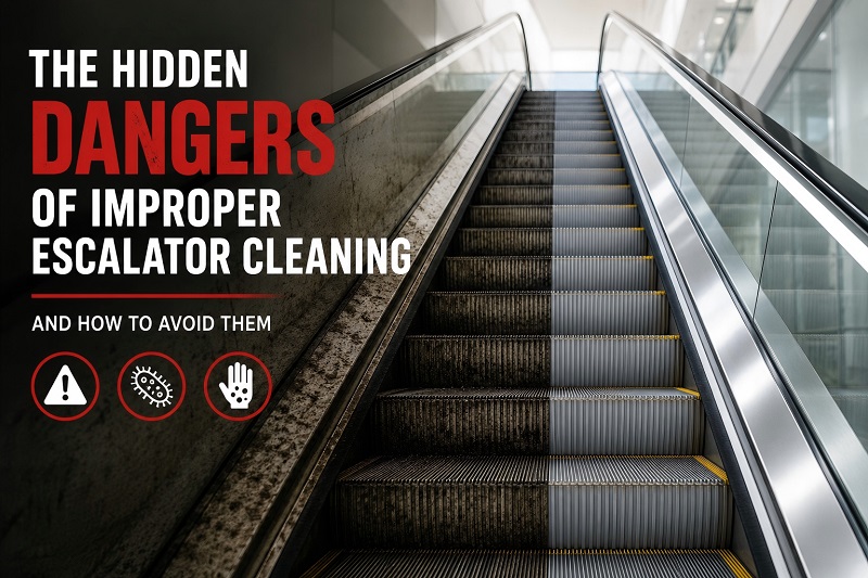Los peligros ocultos de una limpieza inadecuada de las escaleras mecánicas (y cómo evitarlos)